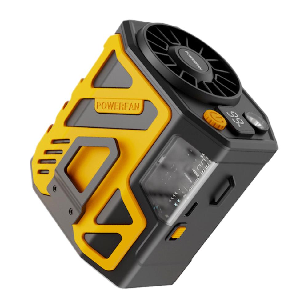 

Portable Waist Fan Personal Wearable Fan 100 Gear USB Charging Waist Clip Fan 6000mAh Digital Display for Outdoor Travel жовтий