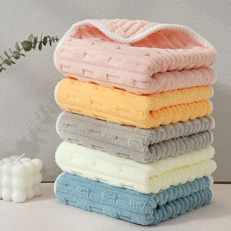 5 Stück schnelltrocknendes, weiches, saugfähiges, fusselfreies, verdicktes Handtuch aus Bambus-Fleece für den Einsatz im Schlafsaal, Gesichtshandtuch zum Waschen des Gesichts