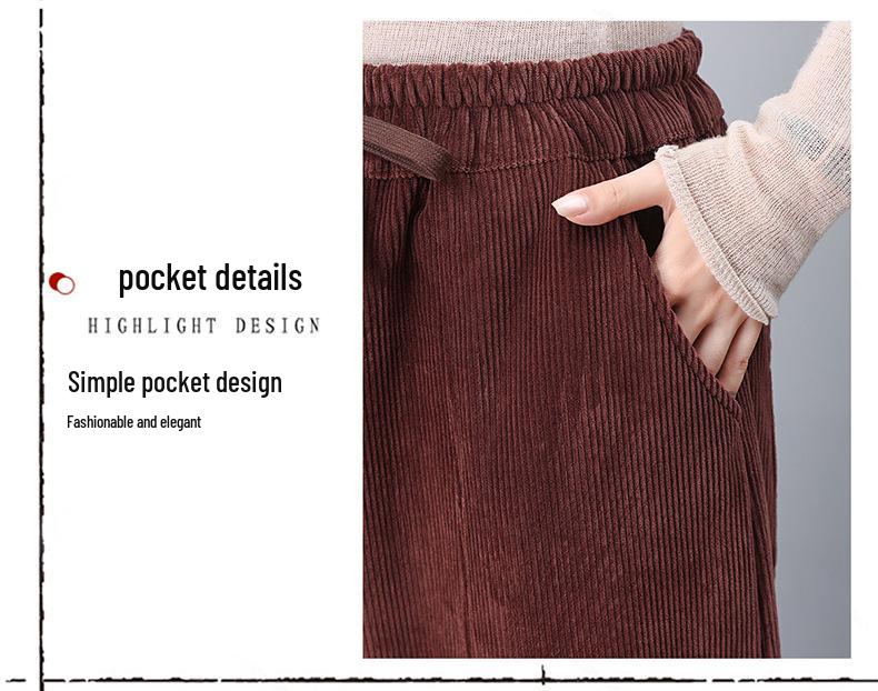 Women's Trendy Corduroy Fleece-Lined Harem Pants - New for Autumn/Winter 2024