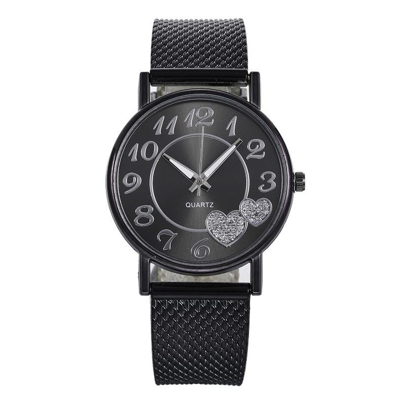 Factory Watch Female Student Casual Fashion Adhesive Mesh Belt Love Shaped Peach Heart Ladies Watch