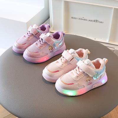 Girls' Mesh Casual Shoes Girls' Cartoon Shiny Sneakers Baby Toddler Shoes
