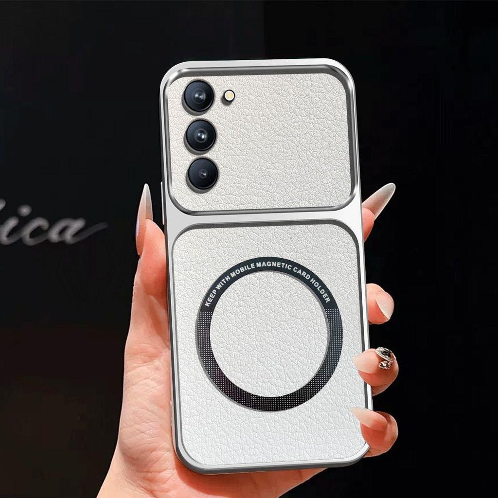 Upgraded Big Lens Protection Case for Xiaomi Redmi 15 5G Luxury Leather Casing with Magnetic Ring