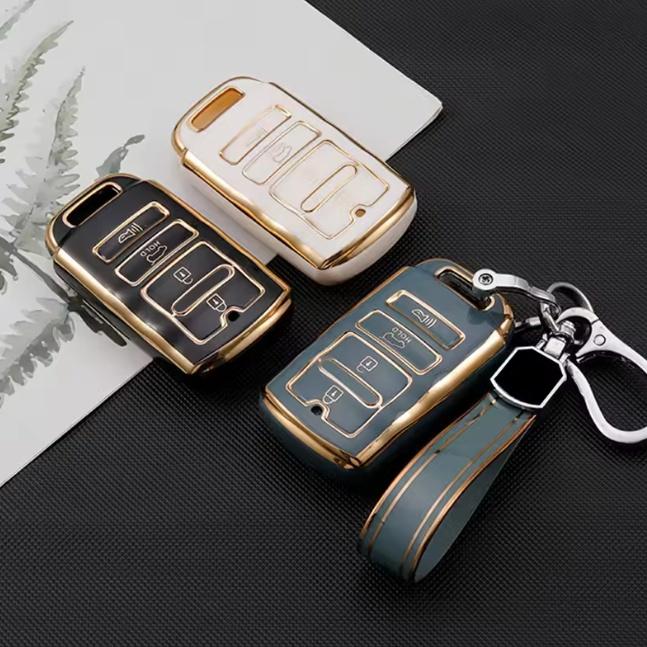 4 Buttons New Soft TPU Smart Remote Car Key Shell Case Cover  for Kia Cadenza K900 2014 2015 2016 2017 Protector Shell Keychain