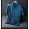 Men Seamless Solid Color Light Business Breathable Short Sleeve Polo Shirt