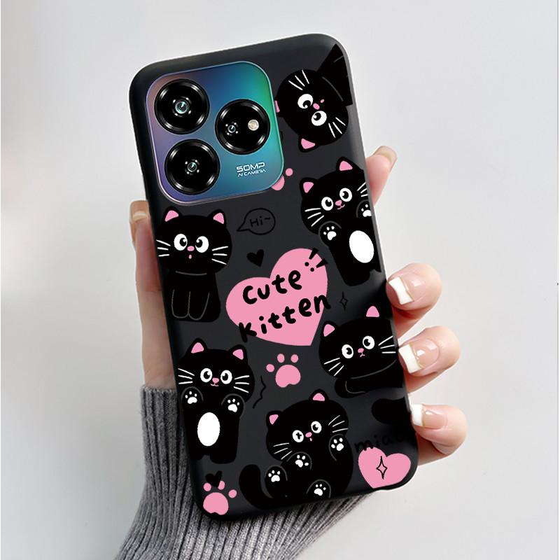 Case For ZTE Blade V60 Design 4G/Blade V60 Vita/Nubia V60 Design/Axon 60 Lite Soft Silicone Black Cover Cute Flower Cartoon Case