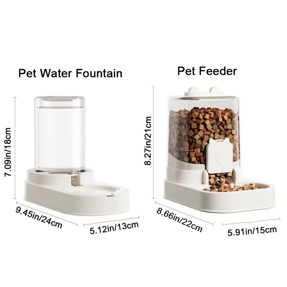 Large Capacity Dog Cat Food Bowl Transparent Pet Water Fountain Gravity Food Feeder for Cats Dogs