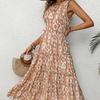 Women's Fashion Summer Spring Sleeveless O-Neck A-line High Waist Casual Dresses