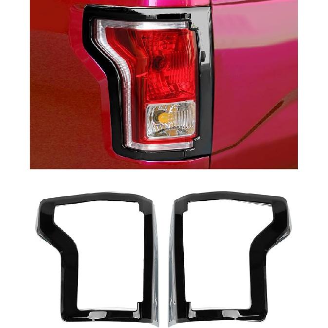 Rear Tail Light Trim Cover 2pcs Tail Light Lamp Cover Guard Trim Frame Compatible with Ford F150 2015-2020 Exterior Accessories Tail Lamp Shell