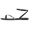 Pu Vintage Open Toe Detail Flat Sandals Women Sandals Black 1620610800