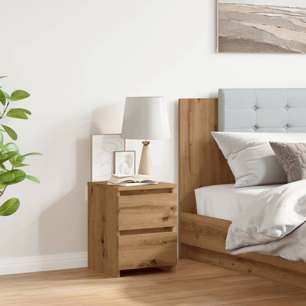 Bedside Table for Modern Bedroom, 2 Drawers Storage Bedside Table, Sofa Sideboard for Living Room, Multifunctional Storage Cabinet, 30x30x40 Cm