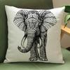 Wild Animal Style Decorative Cushion Cover African Zebra Elephant Giraffe Cotton Linen Square Throw Pillowcase Cojines 45X45Cm