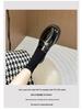 In Stock: Women's Patent Leather Camellia Small Gold Buckle Thick Sole Loafers, Non-Slip.