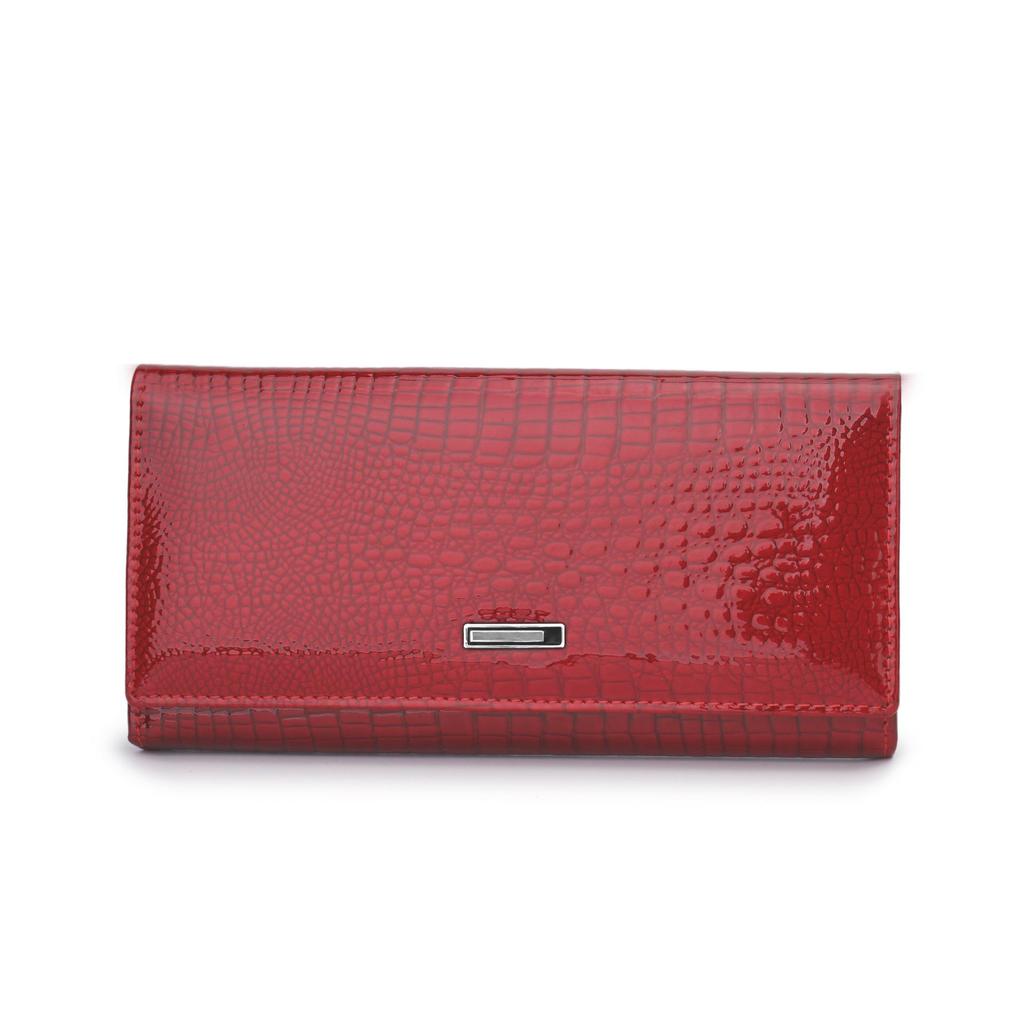 OZON Damen Echtleder Krokodilmuster Clutch & Armbandgeldbörse