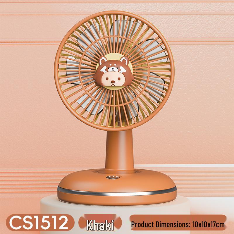 

USB Rechargeable Cartoon Desktop Fan – Portable for Dorms & Offices, Ideal Gift 11x10x17CM