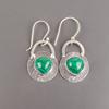 Natural Malachite Gemstone 925 Sterling Silver Handmade Dangle Earrings 1.30" EE-63-29