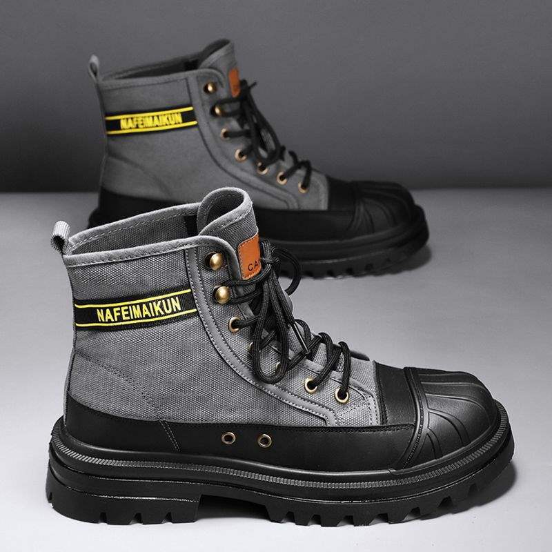 Martin Boots Men's High Top 2025 Spring New Thick-soled Canvas Casual Boots Men's Tooling Versatile Locomotive Short Boots