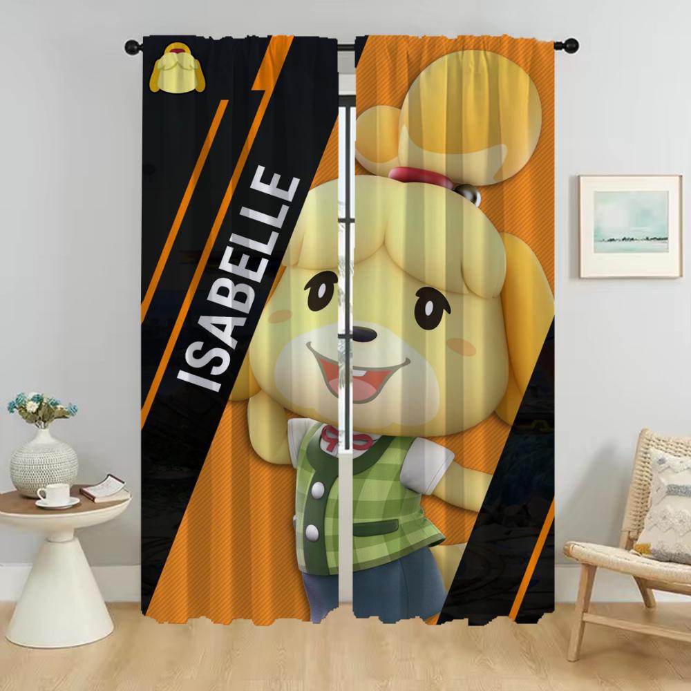 Animal Crossings Anti-mosquito Curtains for Living Room Shades Window Curtain for Room 2 Panel Partition Home Interior Curtains