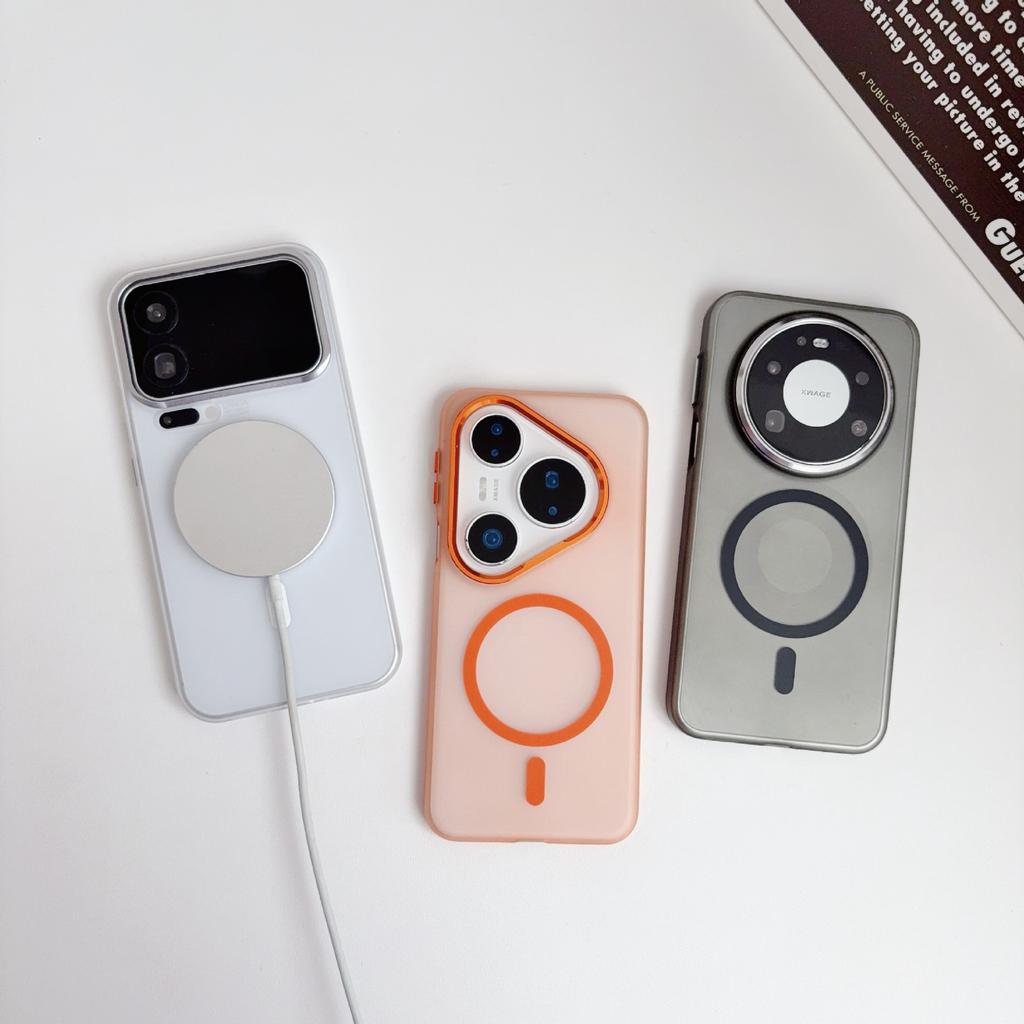 17 Applicable to Xiaomi 17promax metal ring ice mist magnetic suction 17pro mobile phone case 15 anti-drop 15pro protective case