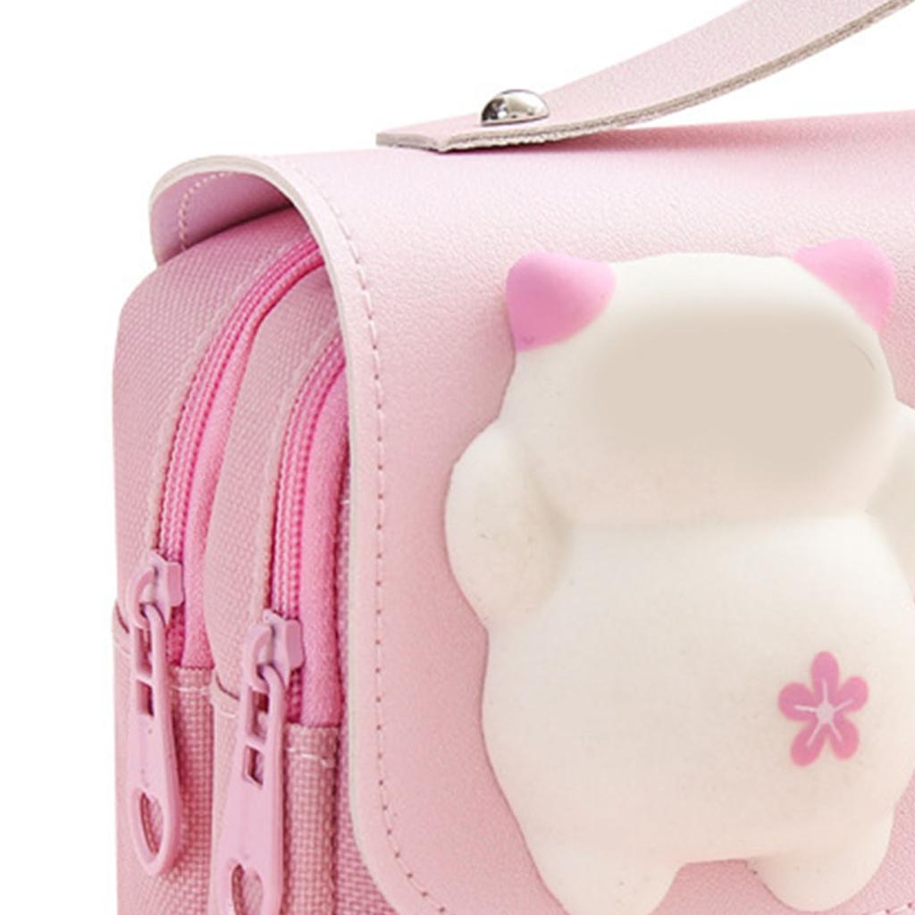 Pennfodral Dubbla Lager Stor Kapacitet Pennpåse Bärbar Söt Skolmaterialväska för Klassrum