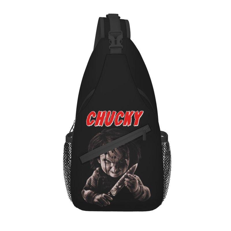 Horror Killer Chucky Sling Crossbody Chest Bag Men Fashion Child's Play Movie Shoulder Backpack for Travel Cycling