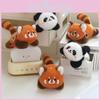 Panda Spinning Plush Keychain Backpack Charm Couples Gift Short Plush Decor