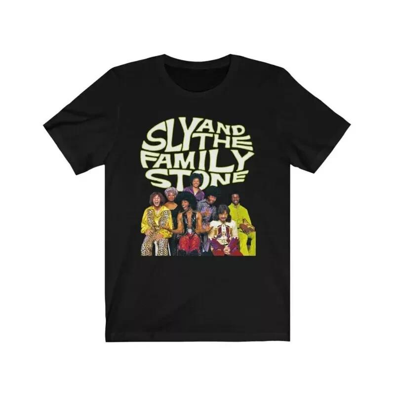 Vtg Sly & the Family Stone Band Cotton Black All Size Unisex Shirt