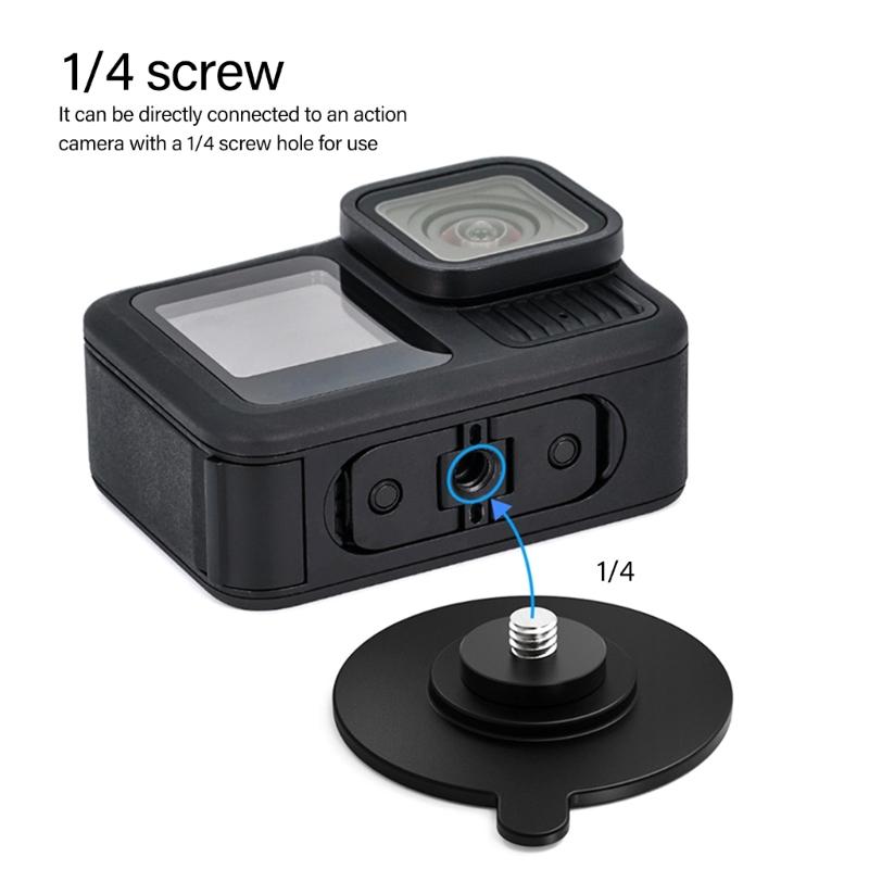 Lightweight Aluminum Alloy 1/4inch Male Screw Suction Cup Holder Base for Action Cameras On Tile Metal Glass Surfaces