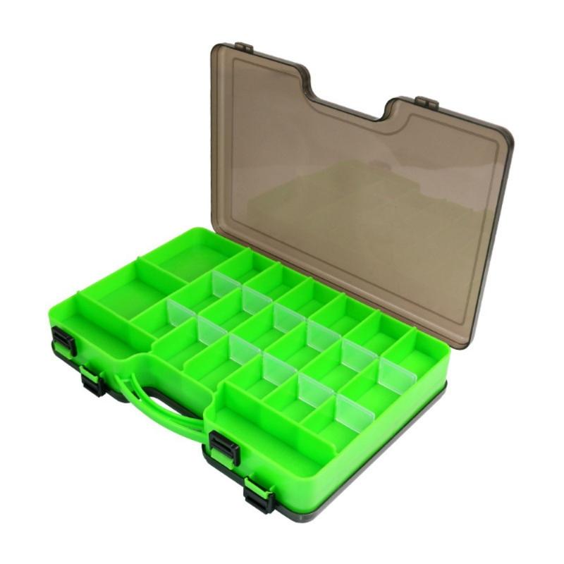 Secure Double Layer Fishing Tackle Box with High Capacity for Bait Storage