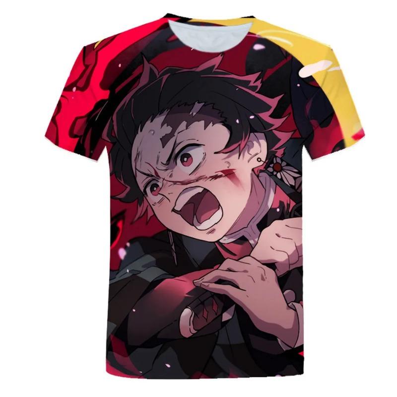 Boy Girl Unisex 3D Printed Demon Slayer T-Shirts Casual Harajuku Style Tshirt Streetwear Tops Summer Hot Japanese Anime Tee