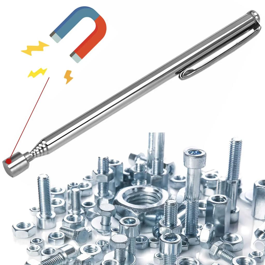 10 Stück Magnetischer Aufheber Teleskop Magnetischer Greifer Werkzeuge mit Taschenclip Metall Ausziehbarer Magnetstab Greifer Werkzeuge
