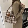 Woolen Plaid Large-capacity Fashion Simple Leisure 2025 Foreign Style Pendant Winter New Korean Version Tote Handbag