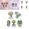 Trendy Cartoon Character Green Plant Brooches Versatile Metal Pins For Unisex Fashion Statement