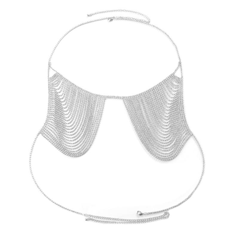 European & American Rhinestone Tassel Bikini Body Chain for Women