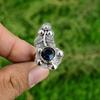 Round Tanzanite Quartz Gemstone 925 Sterling Silver Flower Sister Promise Ring