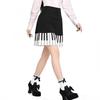 Summer fashion high waist design slim skirt new retro black and white piano casual pleated skirt