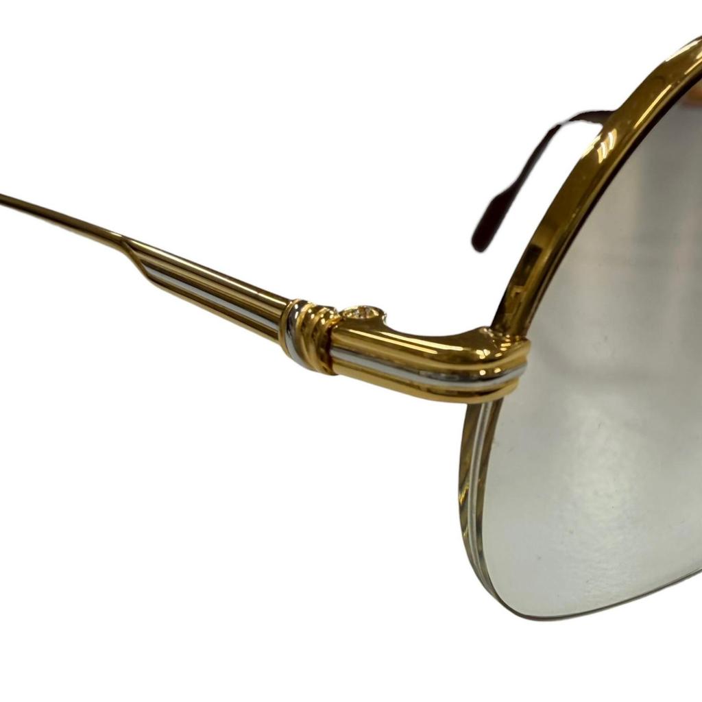 Great Cartier Glasses Trinity Two-bridge Half-rim Gold Mens Used