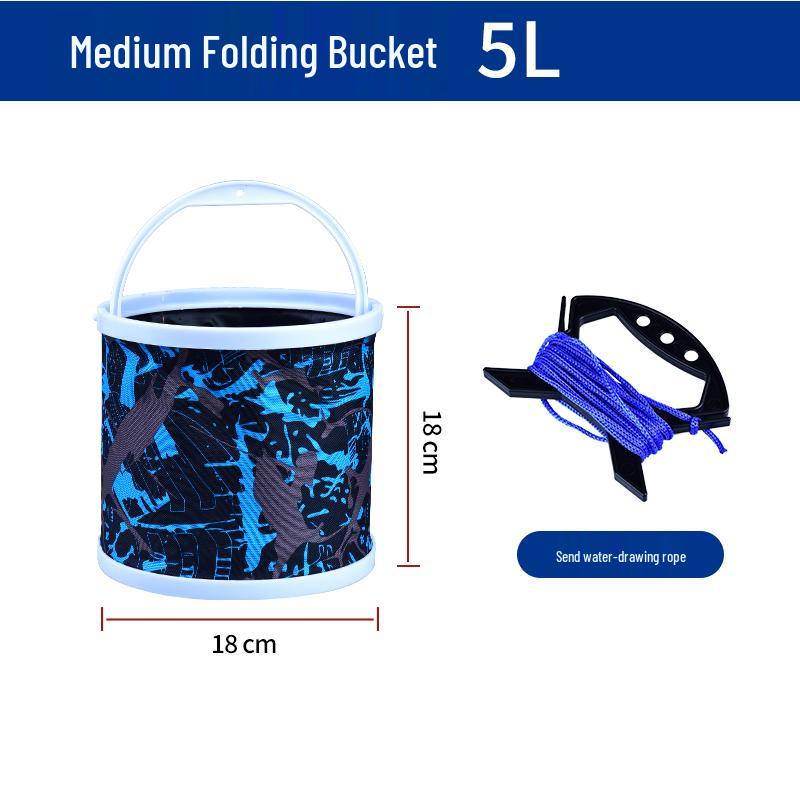 Foldable Fish Bucket with Rope & Anti-jump Net - Multi-functional for Fishing & Fish Protection