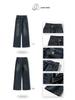 Spring/Autumn 2025 Women's American Retro High-Waist Micro-Flare Jeans - Loose, Versatile, Floor-Length Wide-Leg Pants