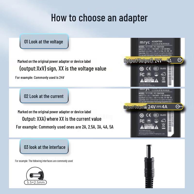 Mireisi 24V 4A Universal Power Adapter