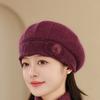Winter Mother Hat Women's Fashion Knitted Beret In The Elderly Anti-cold Warm Wool Hat