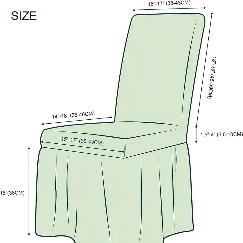 2pcs Chair Covers, Universal Stretch Dining Room Chair Covers With Skirt, Removable Parsons Chair Slipcover For Kitchen Wedding Party Banquet