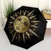 Golden Celestial Sun for Laptop, Phone, or Tablet - Unique Cosmic DesignUmbrella, Portable 3-Fold Umbrella for Men & Women,Christmas Gift ES178