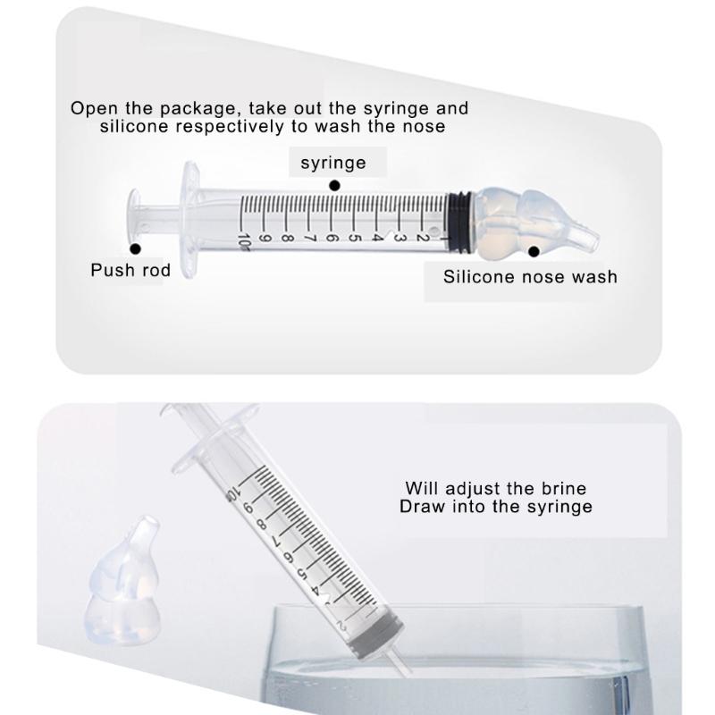 Strzykawki do czyszczenia noska niemowlęcego Wzory Silikonowy aspirator do nosa dla niemowląt do łatwej kontroli przepływu i obserwacji dla dzieci w wieku od 0 do 6 lat