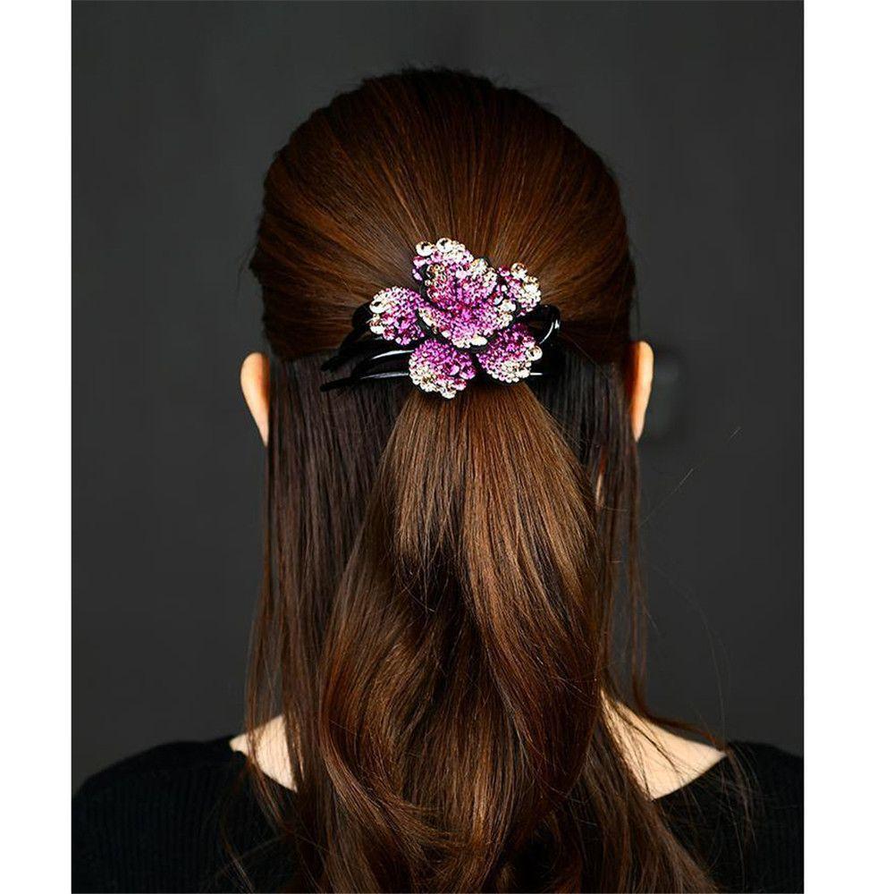 Hair Accessories Rhinestone Flower Duckbill Clips Hair Clips for Women Ponytail Headwear Hairpin