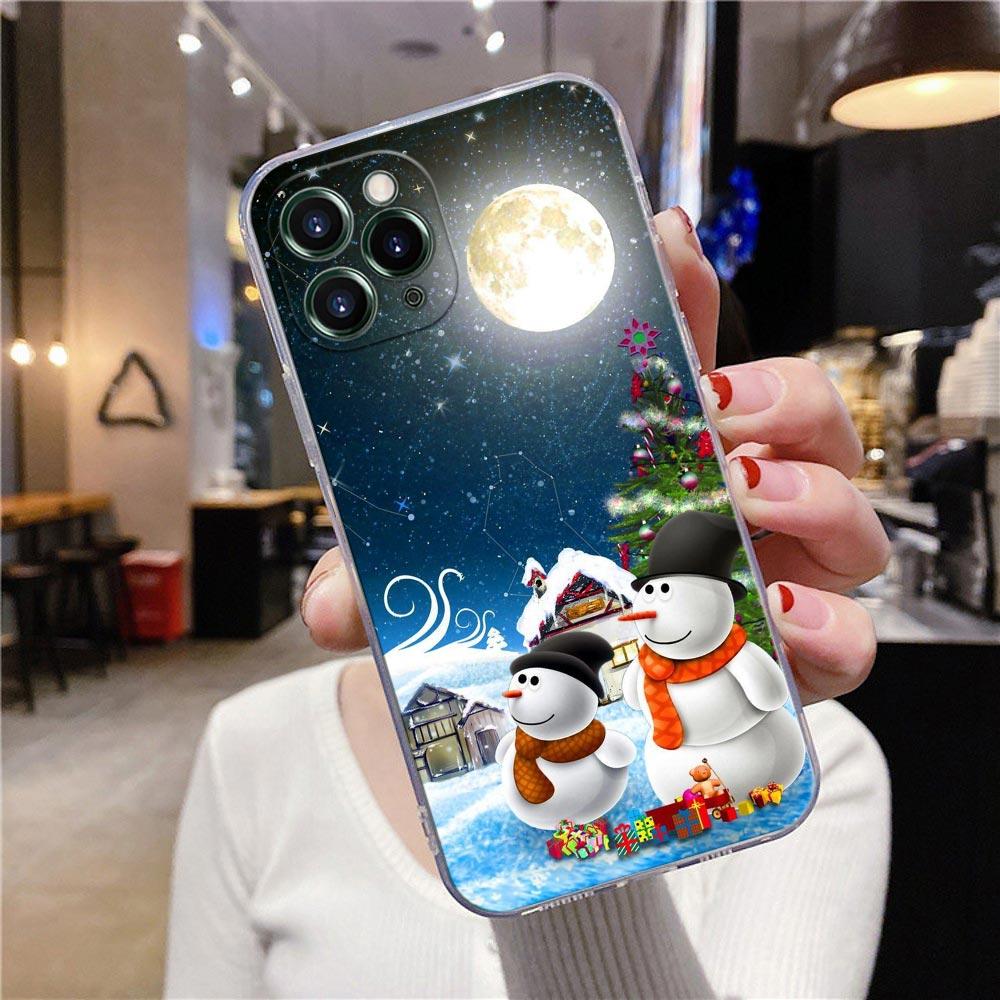 

Santa Claus Snowman Clear Case For iPhone 16 15 14 13 12 11 Pro Max Mini Xs XR X 7 8 Plus Christmas Cover For iphone 16 Pro Case iPhone 6(6S)