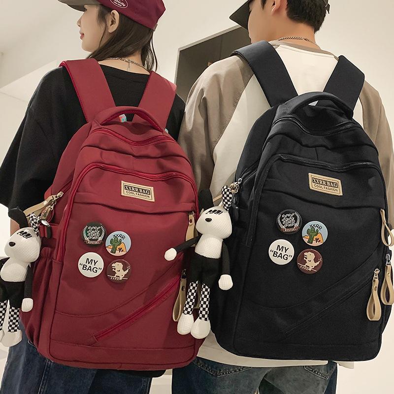 School bag Elementary school girl Junior high school student High school student College boy Burgundy backpack Backpack
