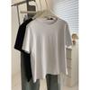 100.00kg Plus Size Minimalist Net Version Pure Cotton Loose Short Sleeve Tops Female Spring Summer Slimming Flab Hiding Fat Sister T-shirt