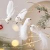 Snowy Feathered Bird Pair Christmas Craft Decorations For Wreaths Tree Home Decoration Premium Plastic Materials Gift For Bird Lover