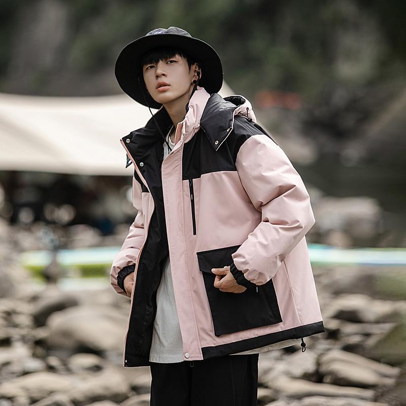 

Outdoor workwear, jackets, down cotton jackets, men s winter loose hooded cotton jackets, youth winter clothes, trendy cotton clothes 3XL