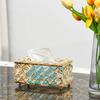 Europäischer Stil Leichter Luxus Kristall Taschentuchbox Retro Couchtisch Papierbox Wohnzimmer Schreibtisch Dekoration Heimzubehör